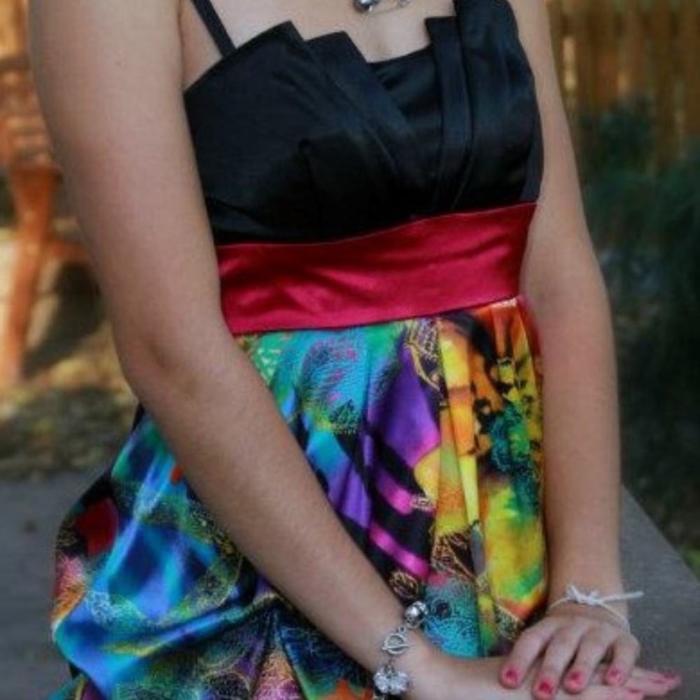 Fun, rainbow homecoming dress